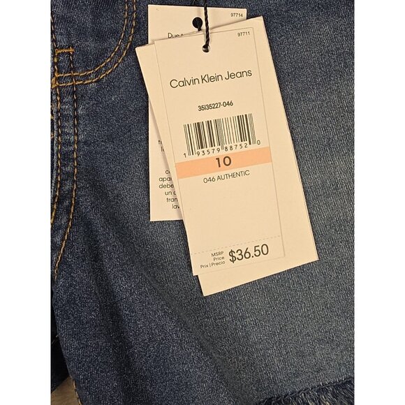 CALVIN KLEIN Jean Shorts Size 10 mid rise boy shorts New Stretch - Picture 2 of 14